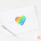 "Blijf omhoog kijken naar de regenbogen" Hartstick Hart Sticker (Envelop)