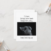 Blijf omhoog kijken naar God Aanmoediging  Kat die Kaart (Voorkant / Achterkant in situ)