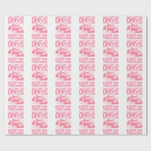 Blijf onderweg 18 Wheeler Pink Cadeaupapier (Vlak)