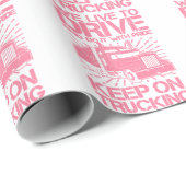 Blijf onderweg 18 Wheeler Pink Cadeaupapier (Rol Hoek)