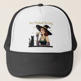 Blijf ondeugend schat Retro heks Trucker Pet