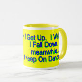 Blijf op dansende Mok, geel Mok (Voorkant rechts)