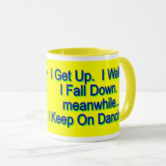 Blijf op dansende Mok, geel Mok (Voorkant rechts)