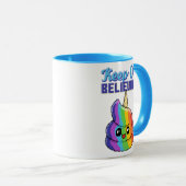 Blijf op de Believin Unicorn Rainbow Poop Mok (Voorkant rechts)