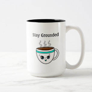 Blijf op de grond, Cute Kawaii Cartoon Coffee Cup Tweekleurige Koffiemok