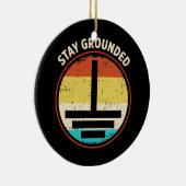 Blijf op de grond met Retro-elektricien Keramisch Ornament (Rechts)