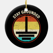 Blijf op de grond met Retro-elektricien Keramisch Ornament (Achterkant)