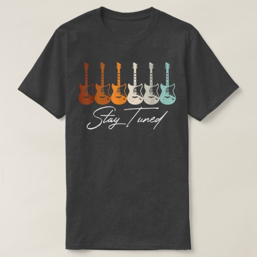 Blijf op de hoogte, gitaren Guitar Guitarist Retro T-shirt (Design voorkant)
