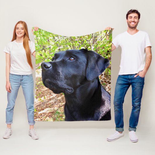 Blijf op de hoogte - labrador Retriever - zwart la Fleece Deken (In situ)