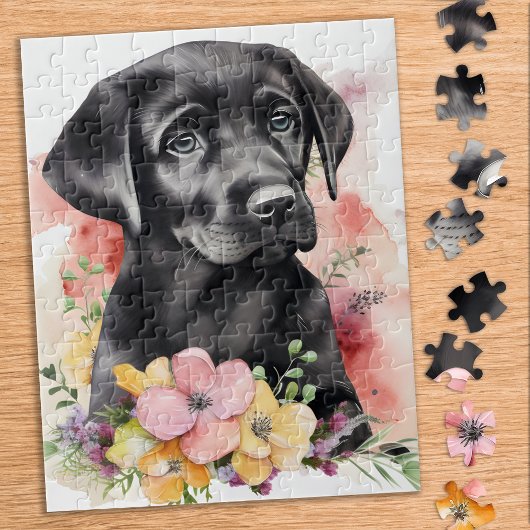 Blijf op de hoogte - labrador Retriever - zwart la Legpuzzel