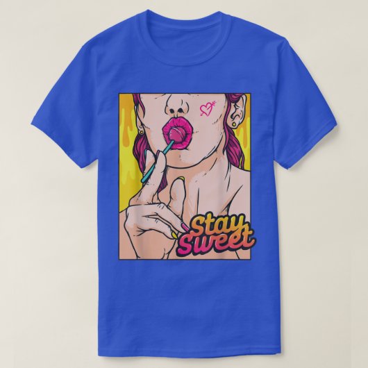 Blijf op de Pop met een mooie kunst Vrouwen eten L T-shirt (Design voorkant)