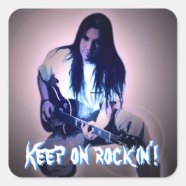 Blijf op de rockin. vierkante sticker