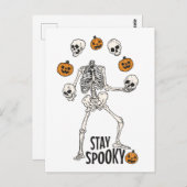 Blijf op de spits Funny Halloween Skeleton Skulls Briefkaart (Voorkant / Achterkant)