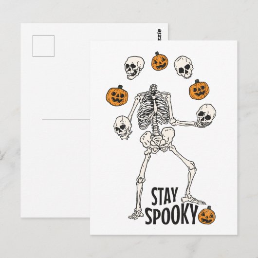 Blijf op de spits Funny Halloween Skeleton Skulls Briefkaart (Voorkant / Achterkant)