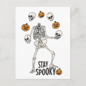 Blijf op de spits Funny Halloween Skeleton Skulls Briefkaart (Voorkant)