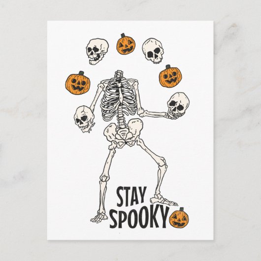 Blijf op de spits Funny Halloween Skeleton Skulls Briefkaart (Voorkant)