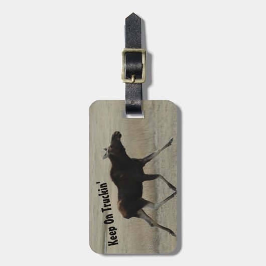 Blijf op de Tuckin' Moose Bagagelabel (Voorkant verticaal)