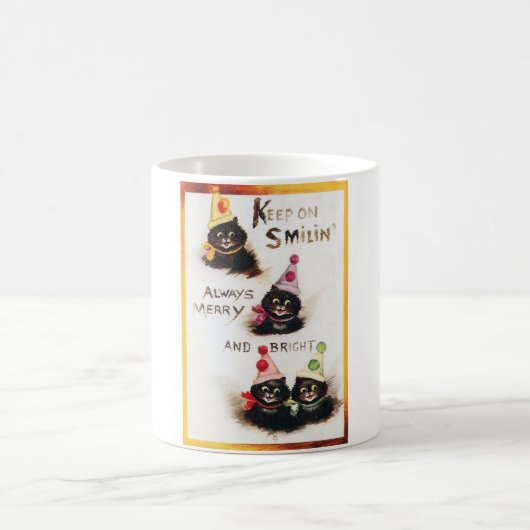 Blijf op de zagerij, zwarte kat, Louis Wain Koffiemok (Center)