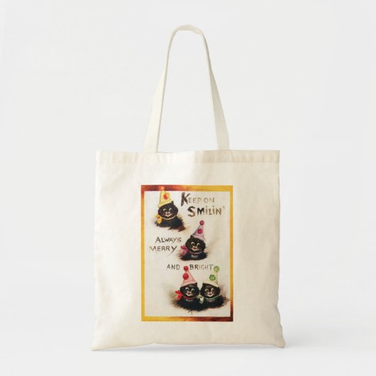 Blijf op de zagerij, zwarte kat, Louis Wain Tote Bag (Voorkant)