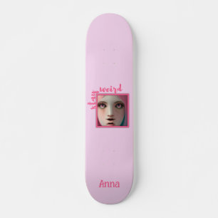 Blijf op een speciaal voor roze roze kaart geplaat persoonlijk skateboard