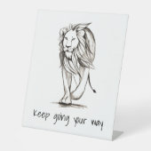 Blijf op je weg reclamebord met voetstuk (Voorkant)