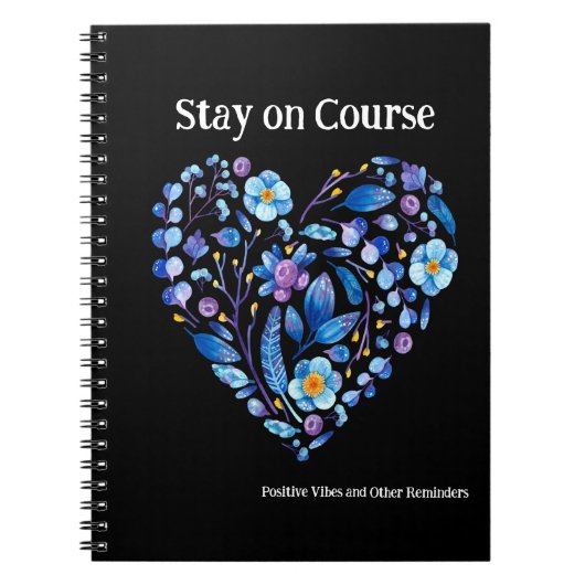 Blijf op koers en andere herinneringen zwart blauw notitieboek (Voorkant)