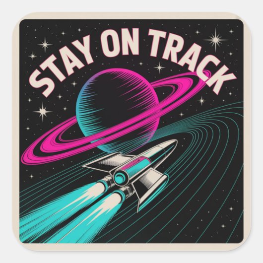 Blijf Op Koers Vierkante Sticker (Voorkant)