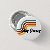 Blijf op maat gesneden vinylSticker in Groovy Ronde Button 3,2 Cm (Voorkant /achterkant)
