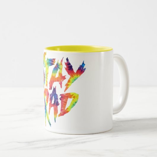 Blijf op pad! tweekleurige koffiemok (Voorkant rechts)