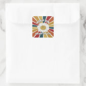 Blijf op retro vierkante Sticker (Tas)