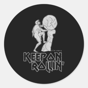Blijf op Rollin Griekse mythe van Sisyphus werk Ph Ronde Sticker