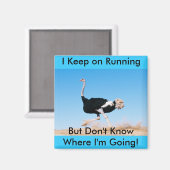 Blijf op Running Struisvogel Magnet (Voorkant / Achterkant)