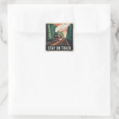 Blijf Op Schema Vierkante Sticker (Tas)