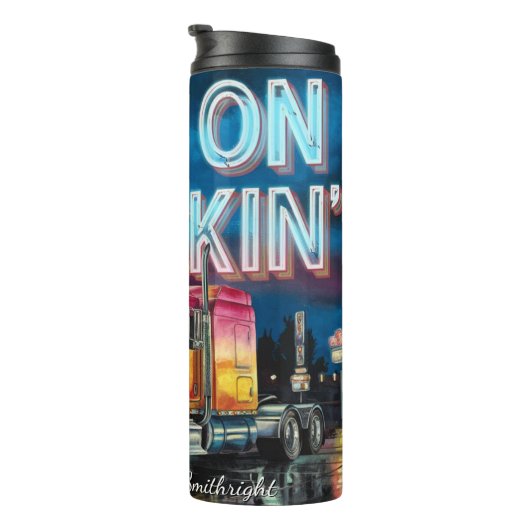 Blijf op Truckin' Neon Night Thermosbeker (Geroteerd rechts)