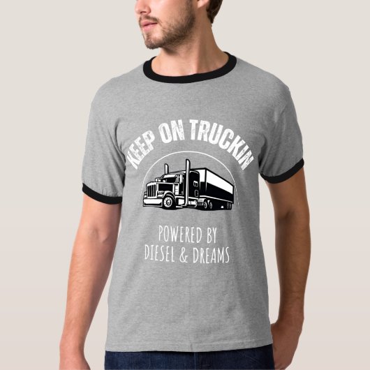 Blijf op Truckin’ Powered by Diesel & Dreams T-shirt (Voorkant)