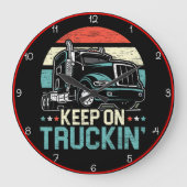 Blijf op Truckin': Retro Road Grote Klok (Voorkant)