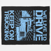 Blijf op Trucking 18 Wheeler Blue Fleece Deken (Voorkant (Horizontaal))