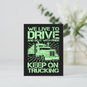 Blijf op Trucking 18 Wheeler Green Briefkaart (Staand voorkant)