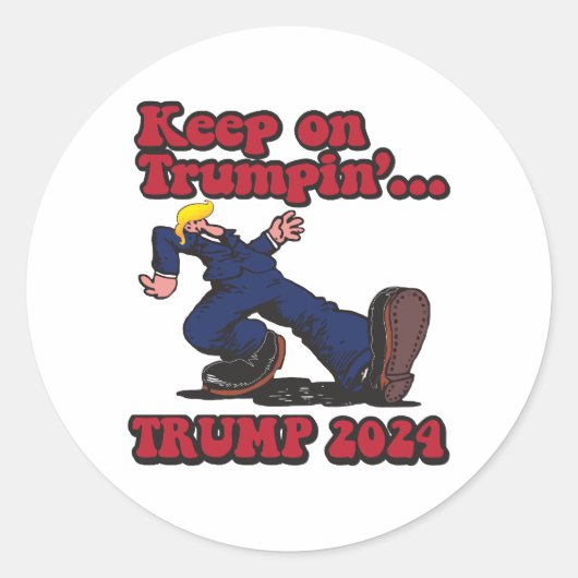 Blijf op Trump 2024 Ronde Sticker (Voorkant)