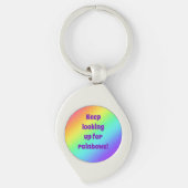 Blijf op zoek naar Rainbows Metal Sleutelhanger (Voorkant)