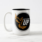 Blijf opstaan tweekleurige koffiemok (Links)