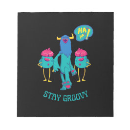 Blijf overal groovy, grappig kinder op school notitieblok