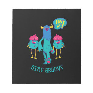 Blijf overal groovy, grappig kinder op school notitieblok