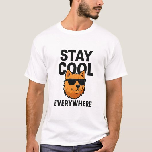 Blijf Overal Koel Hond T-shirt (Voorkant)