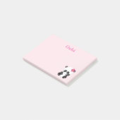 Blijf Panda Roze Post-it® Notes (Schuin)