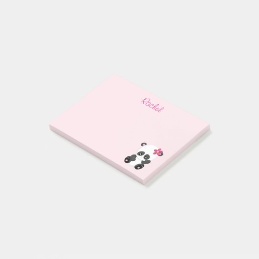 Blijf Panda Roze Post-it® Notes (Schuin)