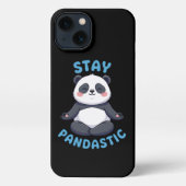 Blijf Pandastisch T-shirt, grappige Panda Meditati iPhone Hoesje (Achterkant)