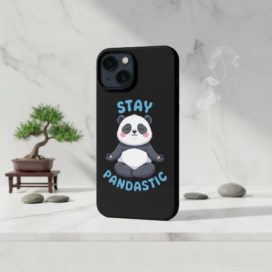 Blijf Pandastisch T-shirt, grappige Panda Meditati iPhone Hoesje