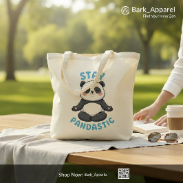 Blijf Pandastisch T-shirt, grappige Panda Meditati Tote Bag