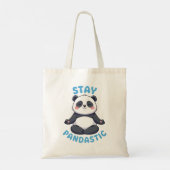 Blijf Pandastisch T-shirt, grappige Panda Meditati Tote Bag (Achterkant)